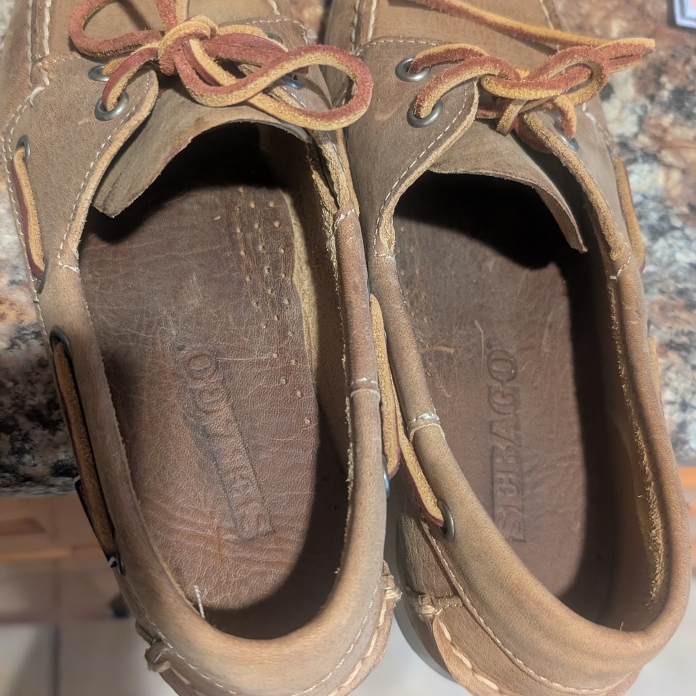 Sebago Brown Leather Boat Shoes